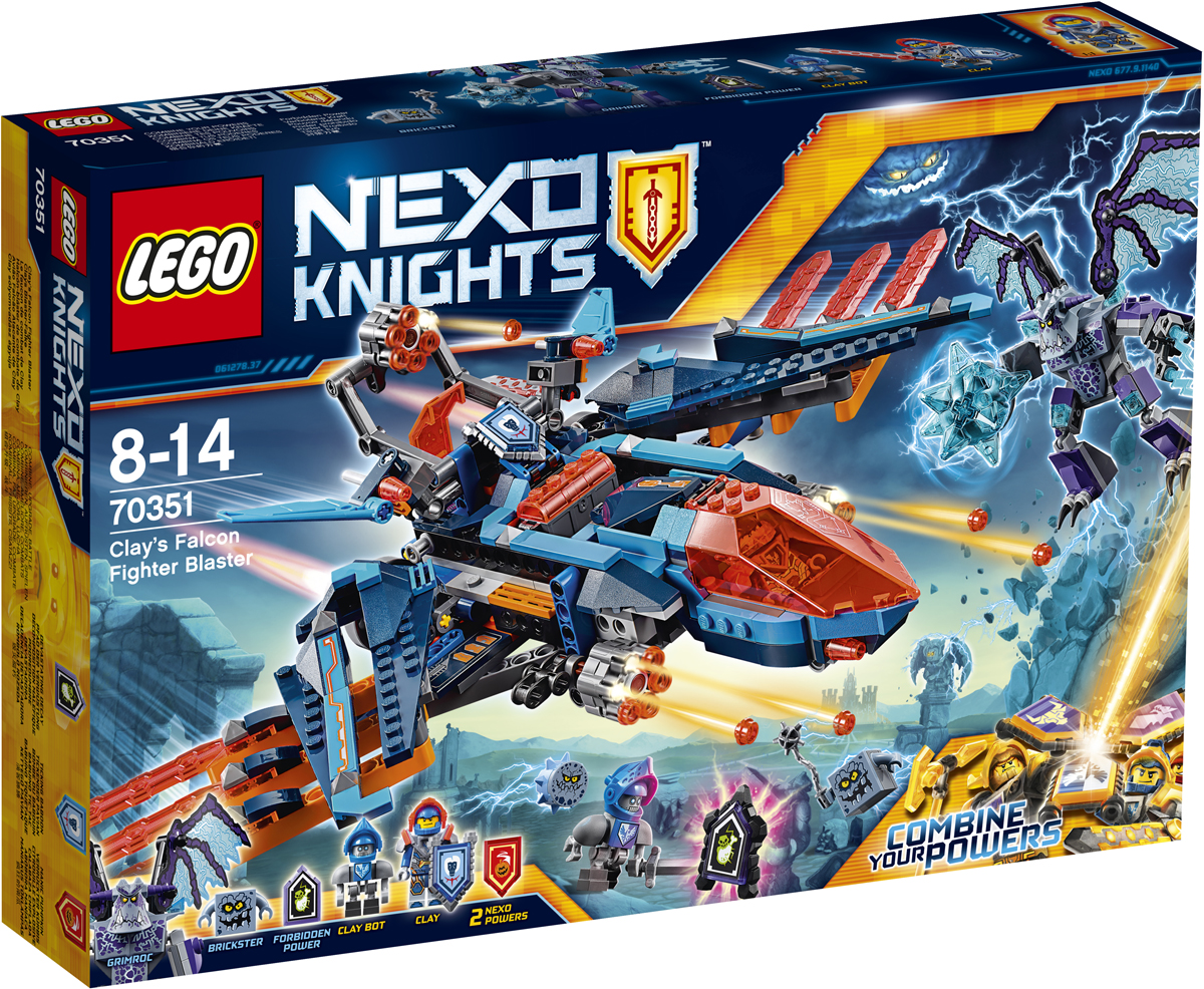 LEGO NEXO KNIGHTS Конструктор Самолет-истребитель Сокол Клэя 7035170351 LEGO NEXO KNIGHTS Конструктор Самолет-истребитель Сокол Клэя 7035170351Защитите Найтон от Гримрока и его гигантской булавы с помощью самолета-истребителя Клэя! Расправьте крылья и стреляйте из шестиствольных пушек, а потом отправьте в небо бота Клэя для дополнительной поддержки с воздуха. В набор входят три щита для сканирования NEXO-Сил Обезьяна с гранатой и Веселая тыква, а также запретной силы Опустошение. Набор включает в себя 523 разноцветных пластиковых элемента. Конструктор - это один из самых увлекательных и веселых способов времяпрепровождения. Ребенок сможет часами играть с конструктором, придумывая различные ситуации и истории.