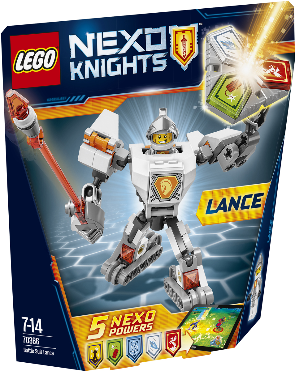 LEGO NEXO KNIGHTS Конструктор Боевые доспехи Ланса 7036670366 LEGO NEXO KNIGHTS Конструктор Боевые доспехи Ланса 7036670366Подарите Лансу преимущество: пусть он крушит врагов в специальных боевых доспехах, оснащенных супербыстрыми колесами, и работает своим гигантским копьем. А потом сами придумайте, как вам в одиночку победить Монстрокса и каменных монстров с помощью трех любых NEXO-Сил, которые вы объедините в уникальную комбинацию. Отсканируйте их при помощи бесплатного приложения LEGO NEXO KNIGHTS: MERLOK 2.0. Выберите одну из пяти NEXO-Сил: Алмазное копье, Серебряный пегас, Бурные аплодисменты, Вихрь и Мощь динамита. Герои NEXO KNIGHTS могут контролировать собственную комбинацию NEXO-Сил только в полном боевом облачении! Набор включает в себя 83 разноцветных пластиковых элемента. Конструктор - это один из самых увлекательных и веселых способов времяпрепровождения. Ребенок сможет часами играть с конструктором, придумывая различные ситуации и истории.