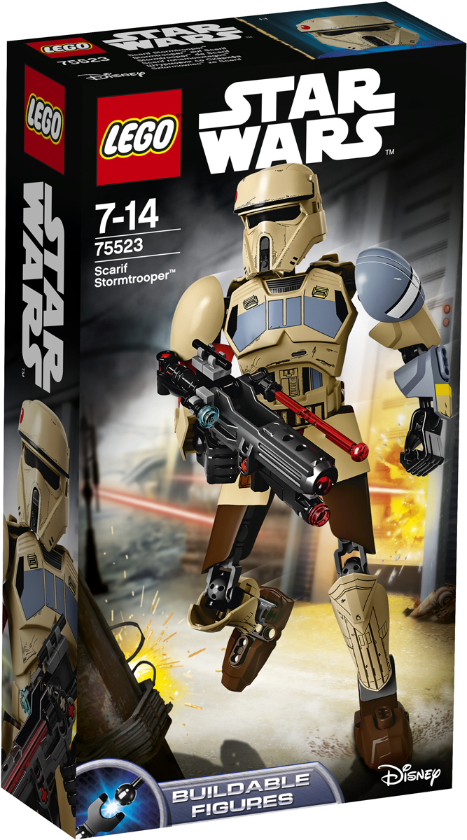 LEGO Star Wars Конструктор Штурмовик со Скарифа 7552375523 LEGO Star Wars Конструктор Штурмовик со Скарифа 7552375523Штурмовик элитного отряда готов броситься в бой против Повстанцев. Постройте сборную фигуру, придумайте для неё боевую позу, зарядите винтовку и стреляйте. Берегитесь, Повстанцы! Набор включает в себя 89 разноцветных элементов. Конструктор - это один из самых увлекательных и веселых способов времяпрепровождения. Ребенок сможет часами играть с конструктором, придумывая различные ситуации и истории.