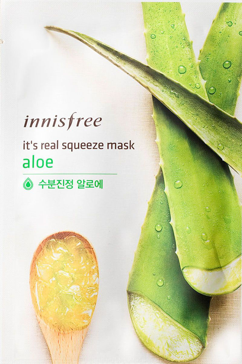 Innisfree Its Real Маска для лица с экстрактом алое, 20 млУТ-00000252 Innisfree Its Real Маска для лица с экстрактом алое, 20 млУТ-00000252Маска с натуральным экстрактом алоэ придает эластичность и здоровый вид коже, обладает длительным увлажняющим и успокаивающим эффектом. Хорошо впитывается в кожу и питает ее. В нем содержится богатейший набор биологически активных веществ: микроэлементов (калий, селен, кальций, кремний, цинк, магний), полисахаридов, гликопротеинов, фитонцидов, флавоноидов, витаминов (A, B, C, E). Зеленый комплекс с острова Чеджу, содержащийся в маске, увлажнят вашу кожу и сохранят ее здоровой. Без парабенов, красителей, минеральных масел, животных ингредиентов и синтетических ароматов.