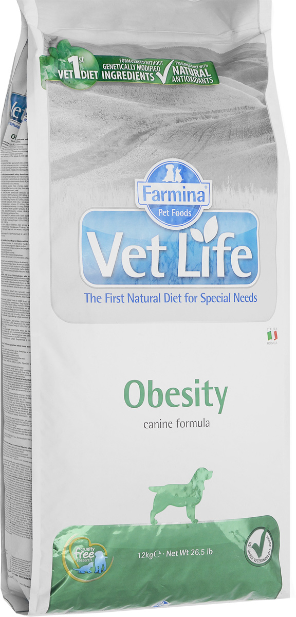 Корм сухой Farmina Vet Life для взрослых собак с избыточным весом и сахарным диабетом, диетический, 12 кг25401 Корм сухой Farmina Vet Life для взрослых собак с избыточным весом и сахарным диабетом, диетический, 12 кг25401Корм сухой Farmina Vet Life - диетическое питание для взрослых собак. Он ограничивает количество потребляемых калорий и способствует снижению веса. Повышенное содержание пищевых волокон вызывает ощущение сытости и снижает аппетит. Низкий уровень и высокое качество источников крахмала и сахара позволяет использовать диету в терапии пациентов, страдающих сахарным диабетом. Рекомендации по кормлению: использовать по назначению ветеринарного врача. Товар сертифицирован.
