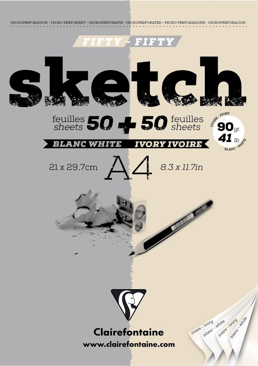 Блокнот Clairefontaine Sketch, для сухих техник, формат A4, 100 листов96609С Блокнот Clairefontaine Sketch, для сухих техник, формат A4, 100 листов96609СОригинальный блокнот Clairefontaine идеально подойдет для памятных записей, любимых стихов, рисунков и многого другого. Плотная обложка предохраняет листы от порчи и замятия. Такой блокнот станет забавным и практичным подарком - он не затеряется среди бумаг, и долгое время будет вызывать улыбку окружающих.