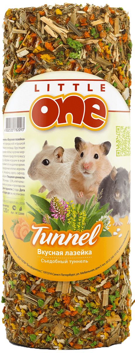 Лакомство-теннель для грызунов Little One Вкусная лазейка, 120 г40144 Лакомство-теннель для грызунов Little One Вкусная лазейка, 120 г40144Туннель «Вкусная лазейка» станет прекрасной игрушкой-лакомством для вашего питомца. Хрустящие кукурузные хлопья, кусочки моркови и зернышки придутся по вкусу зверьку, а форма игрушки в виде туннеля займет его на долгое время.