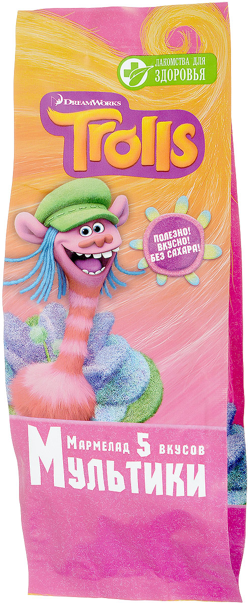 Лакомства для здоровья Trolls Мультики мармелад, 105 гМН81.105 Лакомства для здоровья Trolls Мультики мармелад, 105 гМН81.105Мармелад Мультики – это правильные сладости для всех детей! Ограничивать малышей в сладком очень трудно – детскому уму не понять, почему они должны есть невкусный суп, если есть такие вкусные конфеты. Однако с помощью мармелада от Конфаэль ограничивать их в сладком не придется. При этом вы можете быть уверены – эти сладости принесут только пользу растущему детскому организму, ведь мармелад не содержит сахара! Уважаемые клиенты! Обращаем ваше внимание, что полный перечень состава продукта представлен на дополнительном изображении.