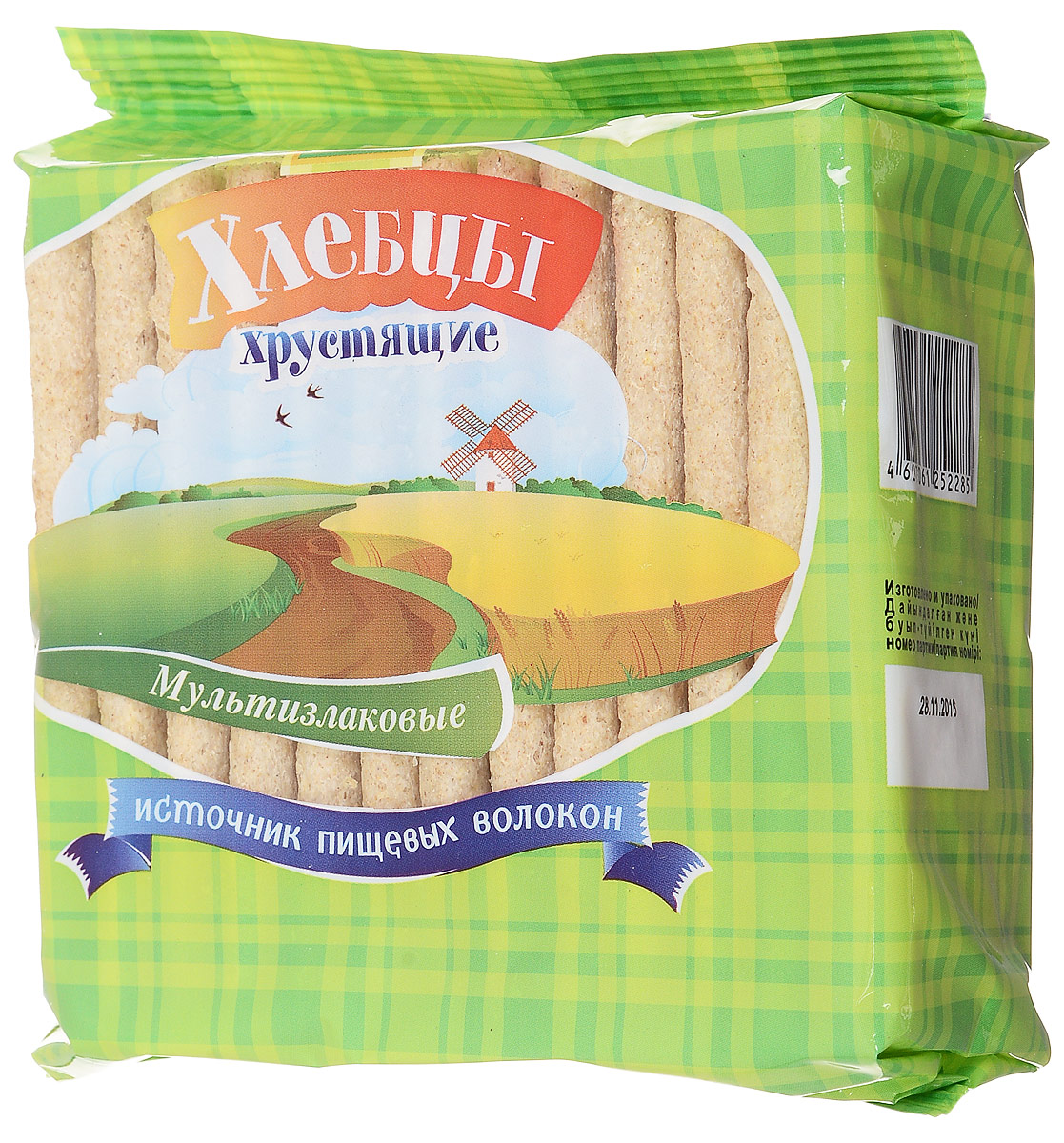 Диадар Хлебцы Мультизлаковые, 100 г4607061252285 Диадар Хлебцы Мультизлаковые, 100 г4607061252285Хлебцы хрустящие Диадар приготовлены из муки, отрубей; без применения красителей и консервантов. Также продукт не содержат генетически модифицированных веществ. При производстве хлебцев используется только природная вода. Экструдированные хлебцы - это источник витаминов, минералов и клетчатки. Прекрасно вписываются в рацион диетического питания, так как являются низкокалорийными, и снижают аппетит.