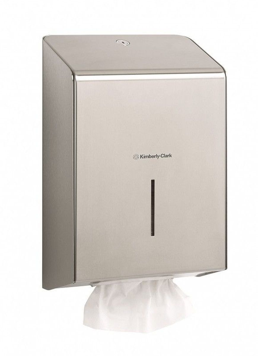Диспенсер Kimberly-Clark Professional, для сложенных бумажных полотенец. 89718971 Диспенсер Kimberly-Clark Professional, для сложенных бумажных полотенец. 89718971Ассортимент профессиональных диспенсеров для сложенных бумажных полотенец для рук с выдачей по одному листу из премиальной линейки металлических диспенсеров для туалетных комнат Kimberly-Clark Professional. Диспенсеры мотивируют сотрудников соблюдать гигиенические нормы, повышают уровень комфорта, демонстрируют заботу о персонале и помогают сократить расходы. Идеальное решение, обеспечивающее подачу по одному листу полотенец для рук без прикосновения к диспенсеру или следующему полотенцу. Мотивирует посетителей соблюдать гигиенические нормы, помогает исключить риск перекрестного загрязнения и предотвратить распространение бактерий, обеспечивает экономию средств в зонах с высокой проходимостью, отличается простотой обслуживания. Диспенсер имеет окно для контроля за остатком расходного материала, выполнен из 2 мм нержавеющей стали с обработанными краями для большей безопасности при заправке расходных материалов. Может запираться на ключ. Формат поставки: элегантный диспенсер; надежное...