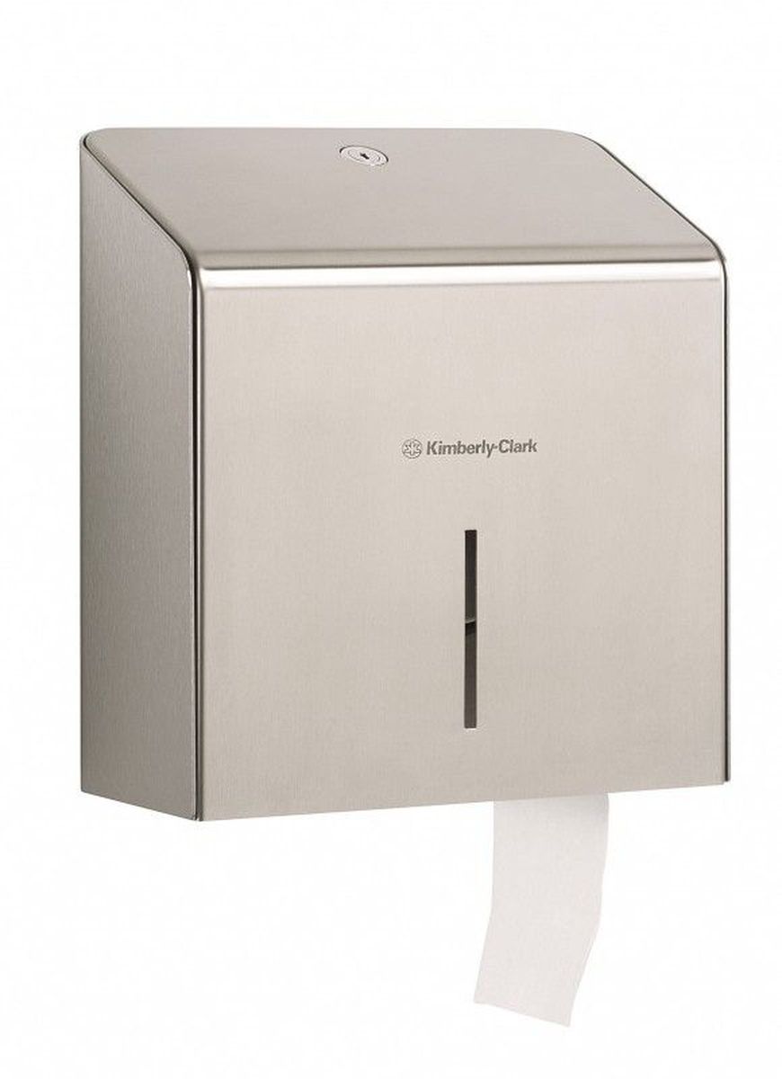 Диспенсер для туалетной бумаги Kimberly-Clark Professional. Jumbo, большой рулон. 89748974 Диспенсер для туалетной бумаги Kimberly-Clark Professional. Jumbo, большой рулон. 89748974Ассортимент профессиональных диспенсеров для рулонной туалетной бумаги, которые выполнены в одном стиле с диспенсерами для мыла и для полотенец для рук Kimberly-Clark Professional. Диспенсеры мотивируют сотрудников соблюдать гигиенические нормы, повышают уровень комфорта, демонстрируют заботу о персонале и помогают сократить расходы. Идеальное решение, обеспечивающее подачу туалетной бумаги в рулонах Jumbo без прикосновения к диспенсеру в туалетных комнатах офисов и гостиниц с высокой проходимостью при высоких требованиях к внешнему виду. Помогает снизить риск перекрестного загрязнения и предотвратить распространение бактерий, обеспечивает экономию средств, отличается большой вместимостью и простотой обслуживания. Формат поставки: элегантный диспенсер; надежное крепление, корпус выполнен из нержавеющей стали. Совместим с туалетной бумагой KLEENEX 8512.
