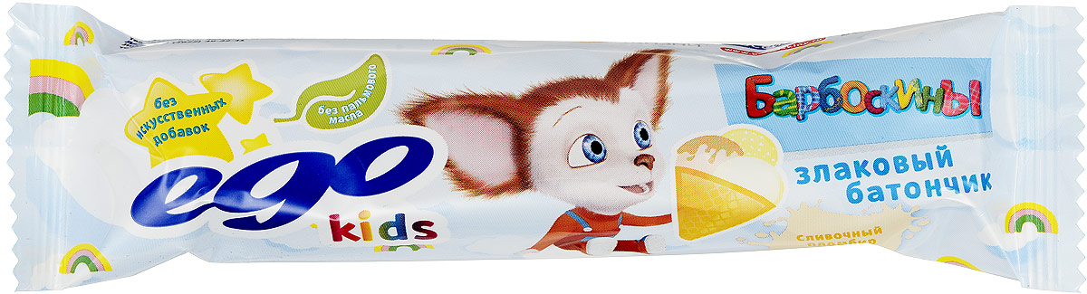 Ego Kids Батончик злаковый Сливочный пломбир, 25 г4607061253473 Ego Kids Батончик злаковый Сливочный пломбир, 25 г4607061253473Батончики мюсли Ego Kids - это новое поколение диетических продуктов для ваших детей. Они представляют собой концентрированный набор крупноволокнистой пищи, витаминов и микроэлементов. Уважаемые клиенты! Обращаем ваше внимание, что полный перечень состава продукта представлен на дополнительном изображении.