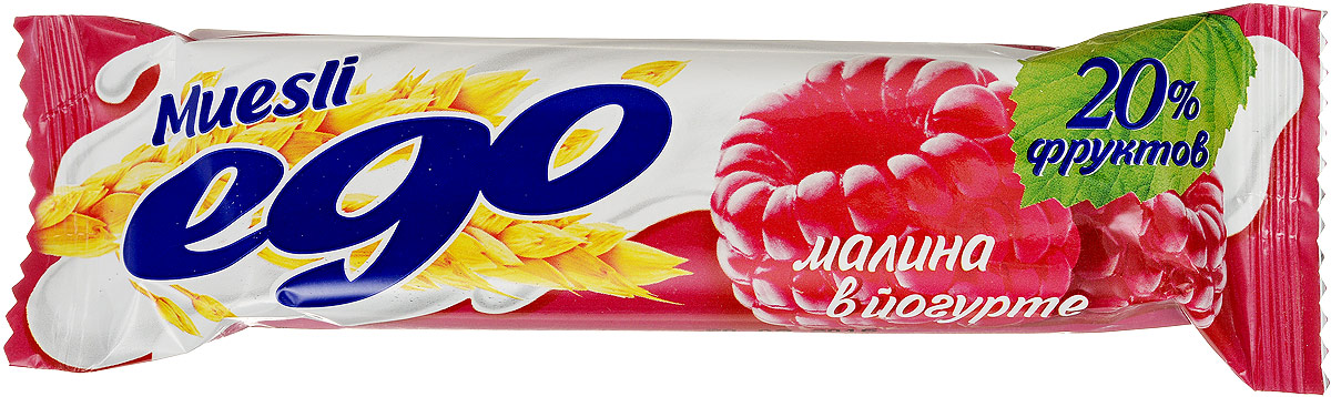 Ego Батончик мюсли со вкусом Малина в йогурте, 25 г4607061252537 Ego Батончик мюсли со вкусом Малина в йогурте, 25 г4607061252537Батончики мюсли Ego - это новое поколение диетических продуктов, концентрированный набор крупноволокнистой пищи, витаминов и микроэлементов. Они изготавливаются из пшеничных и овсяных хлопьев, экструдированной кукурузы и риса, различных фруктов, семян подсолнечника, орехов и мальтозного сиропа. Прекрасно подходят для диетического питания. Уважаемые клиенты! Обращаем ваше внимание, что полный перечень состава продукта представлен на дополнительном изображении.