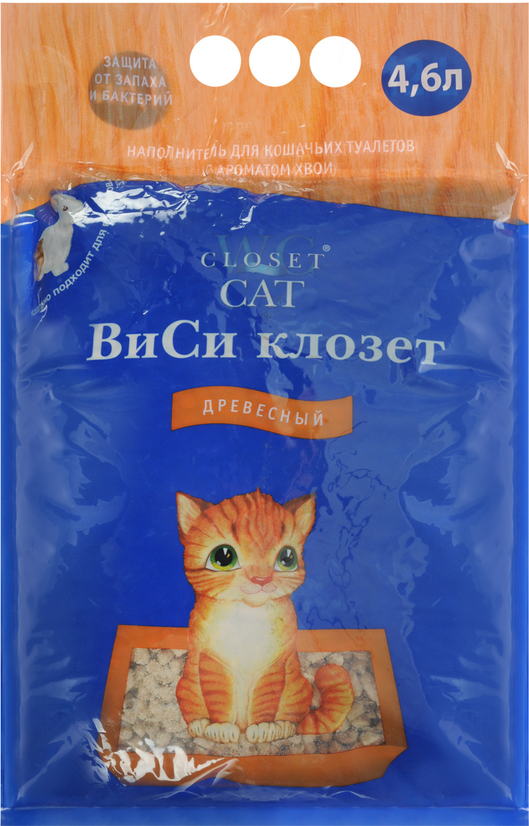 Наполнитель ВиСи Клозет, древесный с ароматом хвои, 4,6 л (2,2 кг)2862 Наполнитель ВиСи Клозет, древесный с ароматом хвои, 4,6 л (2,2 кг)2862Древесный наполнитель отличается повышенной комфортностью, с ароматом хвои. Универсален и может использоваться не только для кошек, но и для других домашних животных, в том числе грызунов. Наполнитель обладает бактерицидным действием. Хвойные масла, содержащиеся в гранулах, способствуют поглощению неприятных запахов и освежают воздух. Наполнитель экологически безопасен, так как получен путем глубокой переработки натуральной древесины.