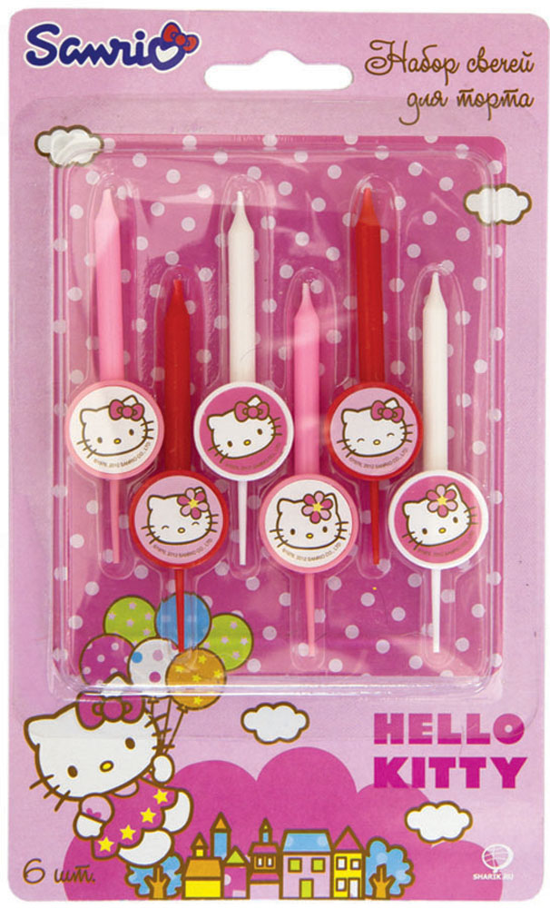 Веселая затея Свеча для торта Hello Kitty 6 шт1502-1051 Веселая затея Свеча для торта Hello Kitty 6 шт1502-1051Нежно-розовые, красные и белые свечки для торта Веселая затея Hello Kitty. На каждой свечке медальон с кошечкой Китти с бантиком, либо с цветком. В упаковке 6 свечей, которые сделают праздничным любой торт!