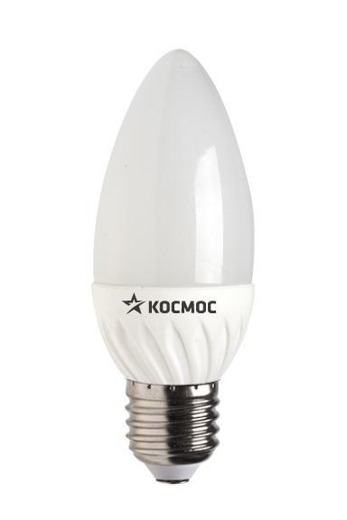 Светодиодная лампа Kosmos, теплый свет, цоколь E27, 5W, 220V. Lksm_LED5wCNE2730Lksm_LED5wCNE2730 Светодиодная лампа Kosmos, теплый свет, цоколь E27, 5W, 220V. Lksm_LED5wCNE2730Lksm_LED5wCNE2730Светодиодная передовая лампа КОСМОС LED CN 5Вт 220В E27 3000K (Lksm LED5wCNE2730) способствует экономии электроэнергии до 90%. Лампа исполнена в форме свечи с белой колбой. Излучает световой поток в 400 Люмен. Обладает пониженной теплопроизводительностью. Эксплуатационный ресурс составляет 30 тысяч часов. Заменяет 60-Ваттную лампу накаливания. Уважаемые клиенты! Обращаем ваше внимание на возможные изменения в дизайне упаковки. Качественные характеристики товара остаются неизменными. Поставка осуществляется в зависимости от наличия на складе.