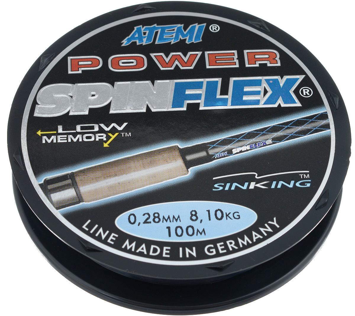 Леска Atemi Spinflex Power, 100 м, 0,28 мм, 8,1 кг305-00028 Леска Atemi Spinflex Power, 100 м, 0,28 мм, 8,1 кг305-00028Леска Atemi Spinflex Power изготовлена из 100% нейлона. Новая молекулярная структура изделия отличается повышенной сопротивляемостью к разрыву, но при этом леска способна и растягиваться.