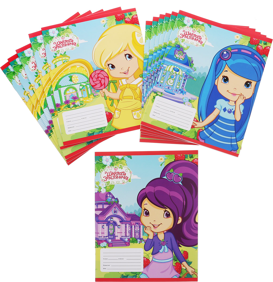 Action! Набор тетрадей Strawberry Shortcake 12 листов в клетку 12 штSW-AN 1201/5_новый дизайн Action! Набор тетрадей Strawberry Shortcake 12 листов в клетку 12 штSW-AN 1201/5_новый дизайнНабор тетрадей Action! Strawberry Shortcake включает в себя 12 тетрадей с изображением Шарлотты Землянички. Обложка каждой тетради изготовлена из мелованного картона. Внутренний блок каждой тетради состоит из 12 листов белой бумаги, соединенных двумя металлическими скрепками. Стандартная линовка в клетку голубого цвета дополнена полями. Уважаемые клиенты! Обращаем ваше внимание на возможные изменения в дизайне, связанные с ассортиментом продукции: дизайн может отличаться от представленного на изображении. Поставка осуществляется в зависимости от наличия на складе.