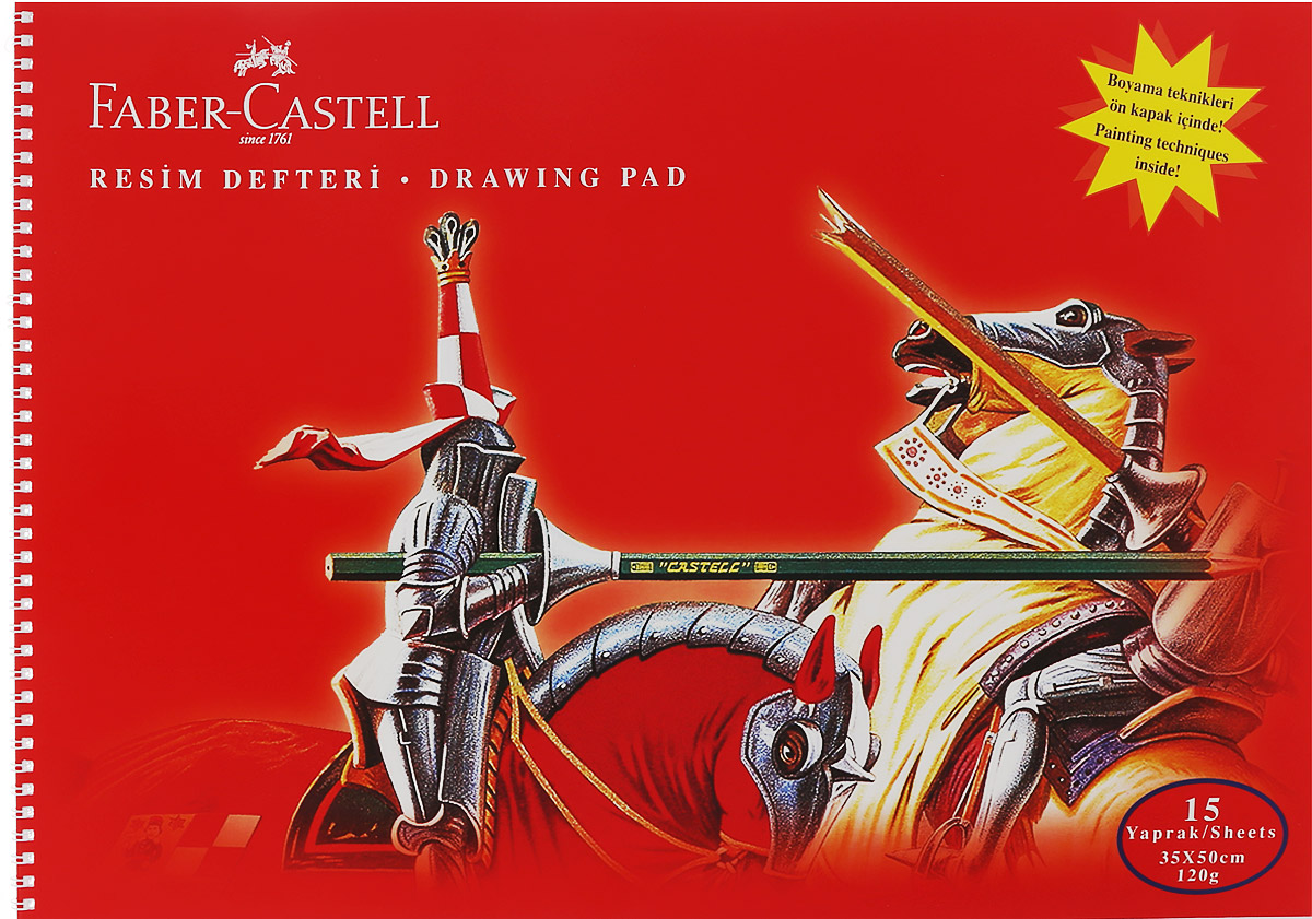 Faber-Castell Блокнот для рисования 15 листов формат А3400035 Faber-Castell Блокнот для рисования 15 листов формат А3400035Блокнот для рисования Faber-Castell идеален для рисунков, эскизов. Внутренний блок на пластиковой спирали состоит из 15 листов белоснежной бумаги формата А3. Листы с микроперфорацией для удобного отрывания. Обложка выполнена из цветного прочного картона.