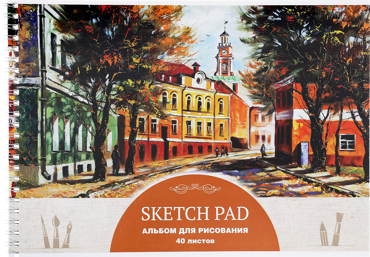 ArtSpace Альбом для рисования Живопись Sketch Pad цвет бежевый желтый 40 листовА40спТЛ_9191/рисунок2 ArtSpace Альбом для рисования Живопись Sketch Pad цвет бежевый желтый 40 листовА40спТЛ_9191/рисунок2Альбом для рисования ArtSpace Живопись. Sketch Pad с изображением городского пейзажа непременно порадует маленького художника и вдохновит его на творчество. Высокое качество бумаги позволяет карандашам, фломастерам и краскам ровно ложиться на поверхность и не растекаться по листу. Способ крепления - металлический гребень. В альбоме 40 листов. Во время рисования совершенствуется ассоциативное, аналитическое и творческое мышления. Занимаясь изобразительным творчеством, ребенок тренирует мелкую моторику рук, становится более усидчивым и спокойным и, конечно, приобщается к общечеловеческой культуре.