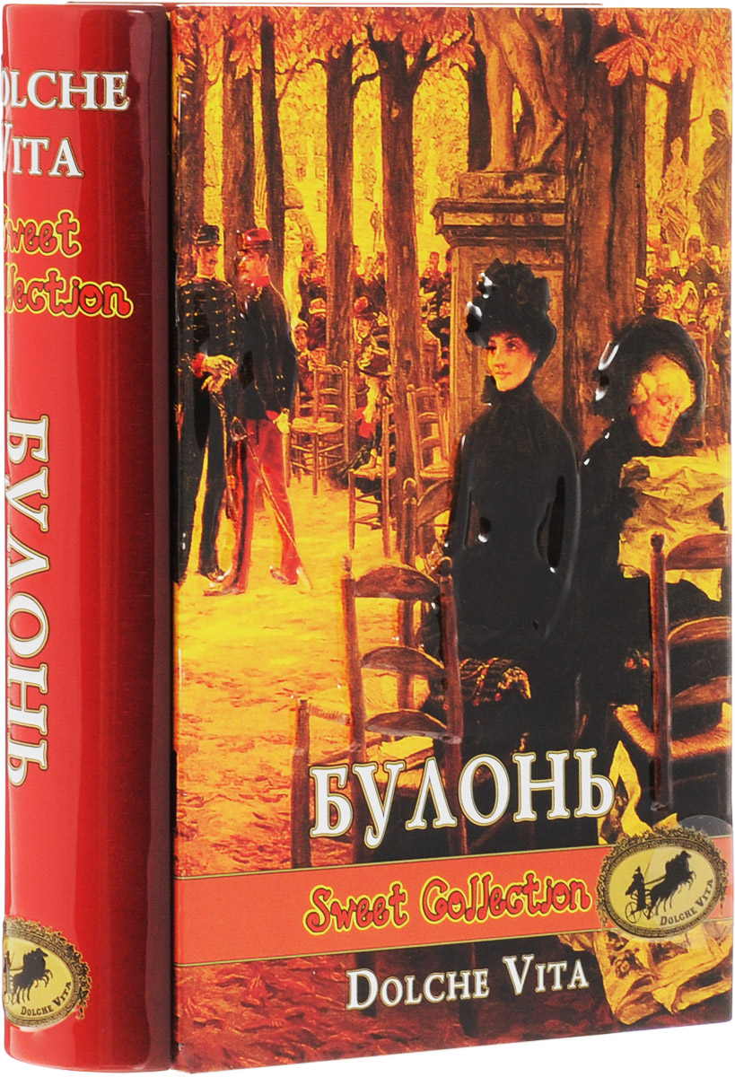 Dolche Vita Булонь элитный ароматизированный черный листовой чай, 100 г (подарочная шкатулка)21602 Dolche Vita Булонь элитный ароматизированный черный листовой чай, 100 г (подарочная шкатулка)21602Dolche Vita Булонь - цейлонский чёрный крупнолистовой байховый чай с корицей, цедрой апельсина, кориандром, гвоздикой, сафлором, кусочками апельсина и мёдом. Ароматизирован натуральными маслами ванили и апельсина. Упакован в металлическую коробку-книжку и послужит хорошим подарком для друзей и близких. Уважаемые клиенты! Обращаем ваше внимание, что полный перечень состава продукта представлен на дополнительном изображении.