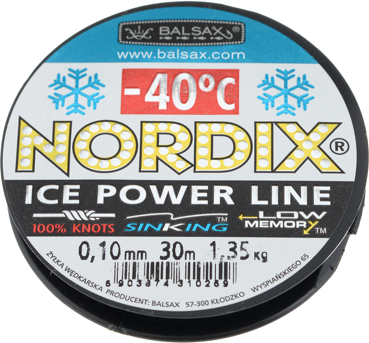 Леска зимняя Balsax Nordix, 30 м, 0,10 мм, 1,35 кг310-12010 Леска зимняя Balsax Nordix, 30 м, 0,10 мм, 1,35 кг310-12010Леска Balsax Nordix изготовлена из 100% нейлона и очень хорошо выдерживает низкие температуры. Даже в самом холодном климате, при температуре вплоть до -40°C, она сохраняет свои свойства практически без изменений, в то время как традиционные лески становятся менее эластичными и теряют прочность. Поверхность лески обработана таким образом, что она не обмерзает и отлично подходит для подледного лова. Прочна в местах вязки узлов даже при минимальном диаметре.