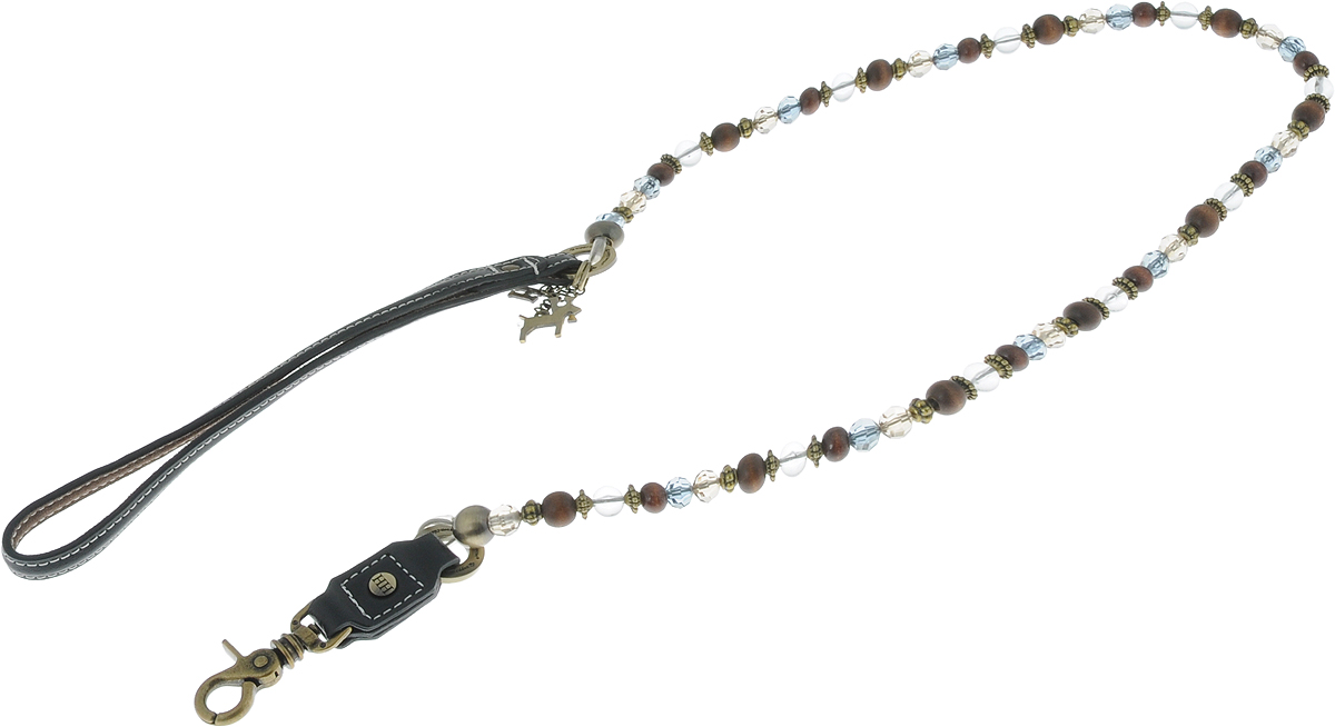 Поводок для собак Happy House Beads, цвет: темно-синий, длина 125 см6803-2 Поводок для собак Happy House Beads, цвет: темно-синий, длина 125 см6803-2Поводок для собак Happy House Beads станет изысканным аксессуаром для вашей собачки. Поводок выполнен в виде нити, декорированной бусинами, камнями и искусственными жемчужинами. Утолщенная леска с металлической проволокой внутри обеспечивает прочность изделия. Ручка поводка изготовлена из натуральной кожи и дополнена подвесками. Поводок пристегивается к ошейнику с помощью металлического карабина. Поводок отличается не только исключительной надежностью и удобством, но и ярким дизайном.