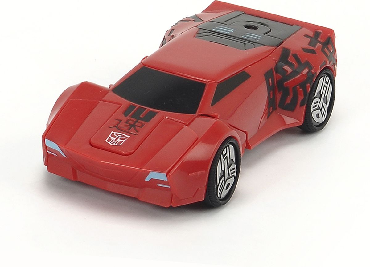 Dickie Toys Машинка-трансформер Sideswipe3113001, 203113001 SIR Dickie Toys Машинка-трансформер Sideswipe3113001, 203113001 SIRОригинальная машинка-трансформер Dickie Toys Sideswipe надолго займет внимание вашего ребенка. Sideswipe - это один из главных героев мультфильма Трансформеры. Роботы под прикрытием. Игрушка выполнена из прочного пластика в виде гоночной машинки, снабжена яркой подсветкой и может воспроизводить звуки мотора. Колесные диски украшены логотипом автоботов. Для превращения в робота необходимо поставить машинку на задний бампер. После превращения машинка становится боевым трансформером. В этом режиме появляются боевые звуки. Для обратного превращения достаточно просто поставить машинку на колеса. Эта игрушка непременно понравится вашему малышу. Порадуйте его таким замечательным подарком! Рекомендуется докупить 2 батарейки типа ААА напряжением 1,5V (комплектуется демонстрационными).