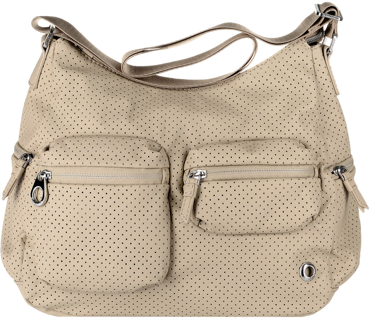 Сумка женская Samsonite, цвет: бежевый. 93V-5200693V-52006 Сумка женская Samsonite, цвет: бежевый. 93V-5200693V-52006Женская сумка Samsonite изготовлена из полиуретана и оформлена металлической фурнитурой. Изделие содержит одно основное отделение, закрывающееся на застежку-молнию. Внутри отделения расположены два накладных кармашка для мелочей и врезной карман на молнии. Лицевая сторона сумки дополнена двумя объемными кармашками, каждый из которых закрывается на молнию. На задней стороне расположен карман на застежке-молнии. По бокам изделия расположены два прорезных кармашка на застежках-молниях. Сумка оснащена наплечным ремнем регулируемой длины.