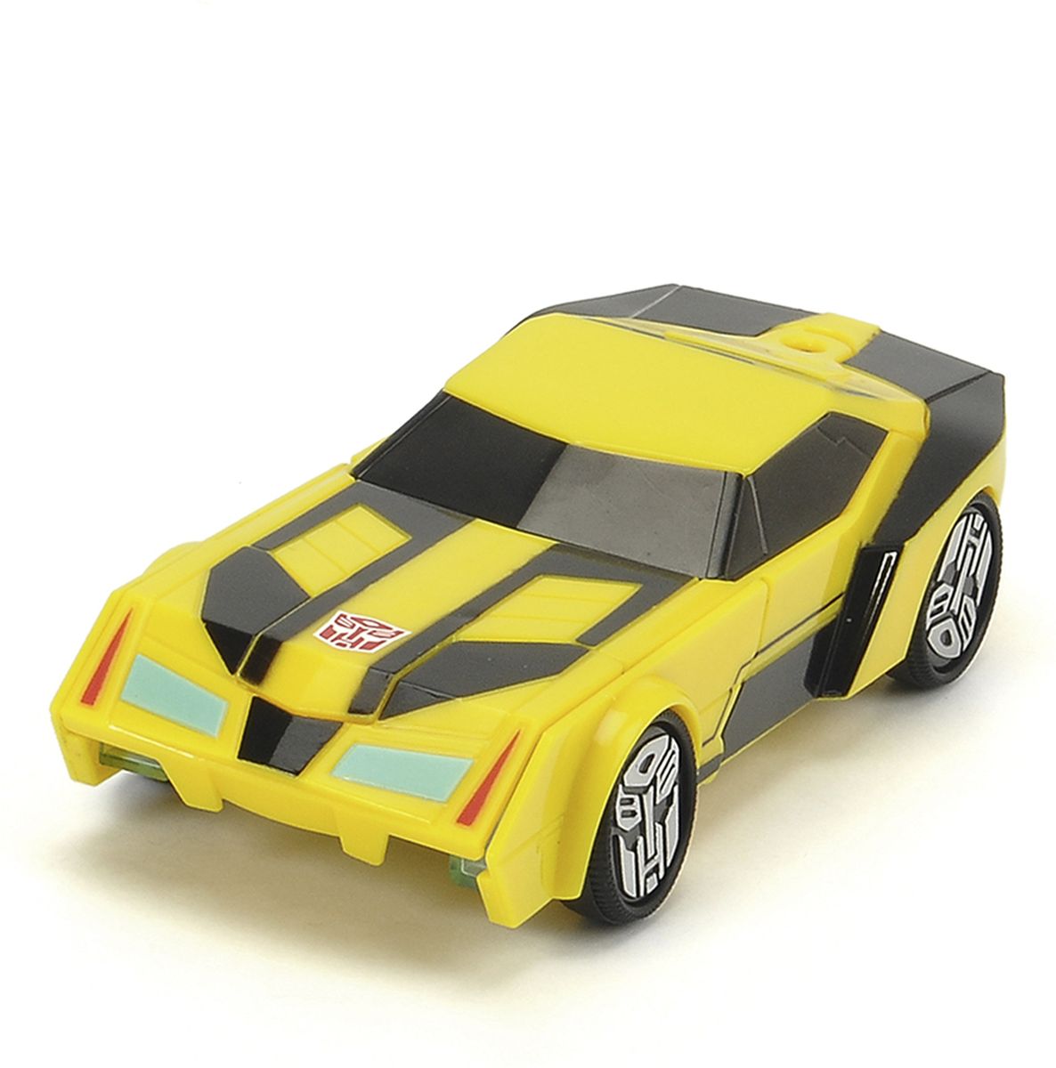 Dickie Toys Машинка-трансформер Bumblebee3113000 Dickie Toys Машинка-трансформер Bumblebee3113000Оригинальная машинка-трансформер Dickie Toys Bumblebee надолго займет внимание вашего ребенка. Bumblebee - это один из главных героев мультфильма Трансформеры. Роботы под прикрытием. Игрушка выполнена из прочного пластика в виде гоночной машинки, снабжена яркой подсветкой и может воспроизводить звуки мотора. Колесные диски украшены логотипом автоботов. Для превращения в робота необходимо поставить машинку на задний бампер. После превращения машинка становится боевым трансформером. В этом режиме появляются боевые звуки. Для обратного превращения достаточно просто поставить машинку на колеса. Эта игрушка непременно понравится вашему малышу. Порадуйте его таким замечательным подарком! Рекомендуется докупить 2 батарейки типа ААА напряжением 1,5V (комплектуется демонстрационными).