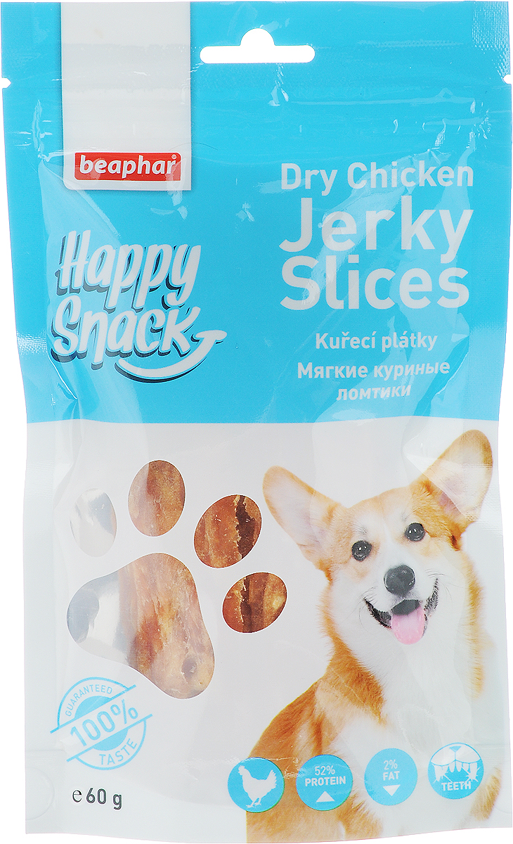 Лакомство для собак Beaphar Happy Snack, мягкие куриные ломтики, 60 г42181 Лакомство для собак Beaphar Happy Snack, мягкие куриные ломтики, 60 г42181Лакомство для собак Beaphar Happy Snack - дополнительный корм для взрослых собак старше 6-месячного возраста в виде сушеных кусочков куриного мяса. Продукт станет излюбленным лакомством, а также прекрасным вознаграждением при дрессуре. Специальный замок zip-lock на упаковке позволяет дольше хранить лакомство. Товар сертифицирован.