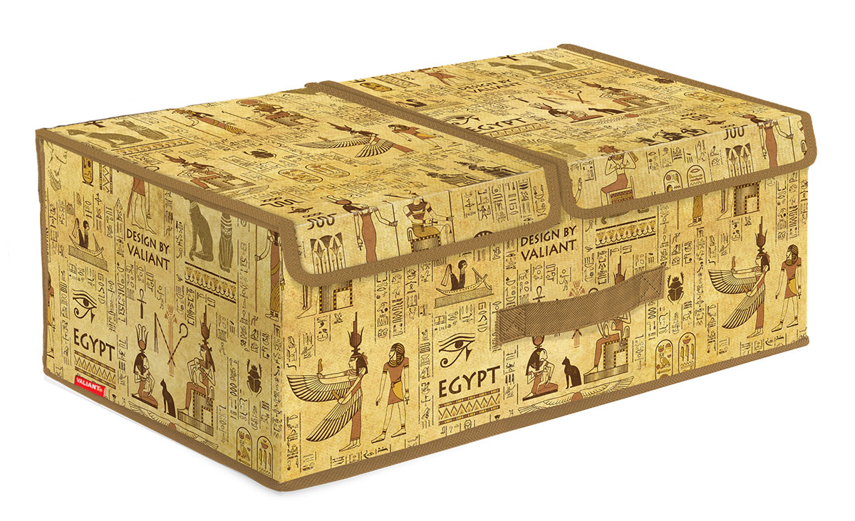 Короб стеллажный Valiant Egypt, двухсекционный, 50 х 30 х 20 смEG-BOX-L2 Короб стеллажный Valiant Egypt, двухсекционный, 50 х 30 х 20 смEG-BOX-L2Стеллажный короб Valiant Egypt изготовлен из высококачественного нетканого материала, который обеспечивает естественную вентиляцию, позволяя воздуху проникать внутрь, но не пропускает пыль. Вставки из плотного картона хорошо держат форму. Короб снабжен двумя секциями и специальными крышками, которые фиксируются с помощью липучек. Изделие отличается мобильностью: легко раскладывается и складывается. В таком коробе удобно хранить одежду, белье и мелкие аксессуары. Красивый авторский дизайн прекрасно впишется в интерьер. Система хранения Valiant Egypt в едином дизайне сделают вашу гардеробную изысканной и невероятно стильной.