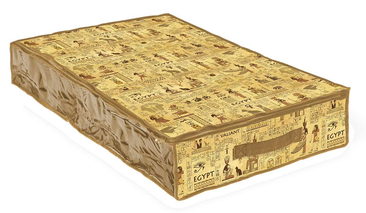Кофр для хранения Valiant Egypt, 100 х 50 х 15 смEG-CB-L Кофр для хранения Valiant Egypt, 100 х 50 х 15 смEG-CB-LВместительный кофр Valiant Egypt изготовлен из высококачественного прочного нетканого материала и предназначен для долговременного хранения вещей. Кофр закрывается крышкой на застежку-молнию. Одна из боковых сторон выполнена из прозрачного ПВХ, что позволяет видеть содержимое. Для удобства в обращении имеется ручка. Кофр защитит ваши вещи от повреждений, пыли, влаги и загрязнений во время хранения и транспортировки. Он пропускает воздух и отталкивает воду. Изделие гармонично смотрится в любом интерьере, привнося в него изысканность и дизайнерскую изюминку. Кофр - это новый взгляд на систему хранения - теперь хранить вещи не только удобно, но и красиво. Размер кофра: 100 х 20 х 15 см.