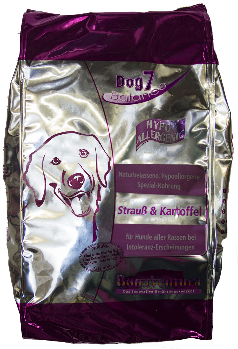 Корм сухой BonaVentura Dog 7 Hipo Allergenic, для собак, гипоаллергенный, со страусом и картофелем, 3 кг205703 Корм сухой BonaVentura Dog 7 Hipo Allergenic, для собак, гипоаллергенный, со страусом и картофелем, 3 кг205703Натуральный гиппоалергенный корм для собак. Корм произведен в Германии из продуктов, пригодных в пищу человека по специальной технологии схожей с технологией Sous Vide. Благодаря уникальной технологии, схожей с технологий Souse Vide, при изготовлении сохраняются все натуральные витамины и минералы. Это достигается благодаря бережной обработке всех ингредиентов при температуре менее 80 градусов. Такая бережная обработка продуктов не стерилизует продуктовые компоненты. Благодаря этому корма не нуждаются ни в каких дополнительных вкусовых добавках и сохраняют все необходимые полезные вещества. При производстве кормов используются исключительно свежие натуральные продукты: мясо, овощи и зерновые; Приготовлено из 100% свежего мяса, пригодного в пищу человеку; Содержит натуральные витамины, аминокислоты, минеральные вещества и микроэлементы; С экстрактом масла зародышей зерна пшеницы холодного отжима (Bio-Dura); Без химических красителей, усилителей вкуса,...