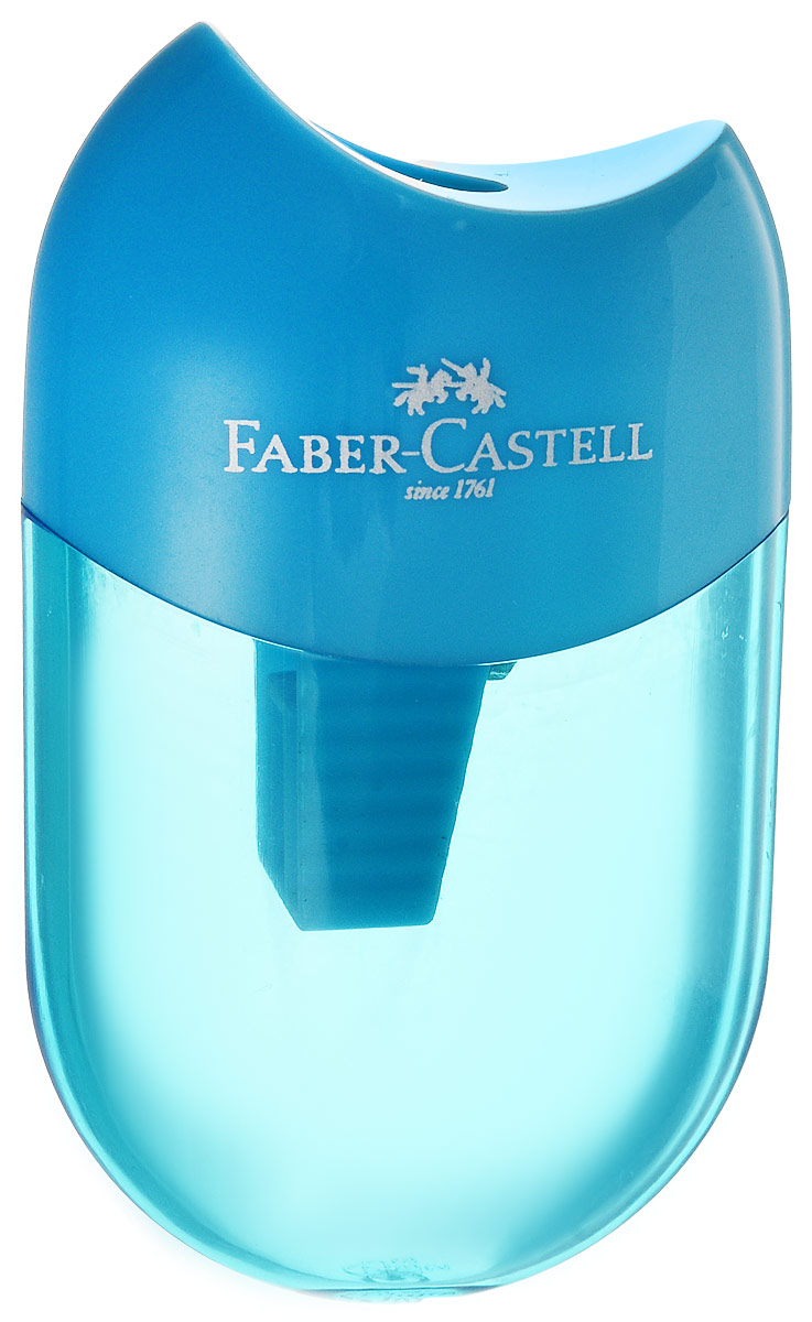 Faber-Castell Точилка-мини с контейнером цвет голубой183512 Faber-Castell Точилка-мини с контейнером цвет голубой183512Мини-точилка Faber-Castell выполнена из прочного пластика. В точилке имеется одно отверстие для классических, трехгранных, простых и цветных карандашей. Эргономичная форма контейнера обеспечивает стабильное положение кисти. Карандаш затачивается легко и аккуратно, а опилки после заточки остаются в специальном контейнере повышенной вместимости.