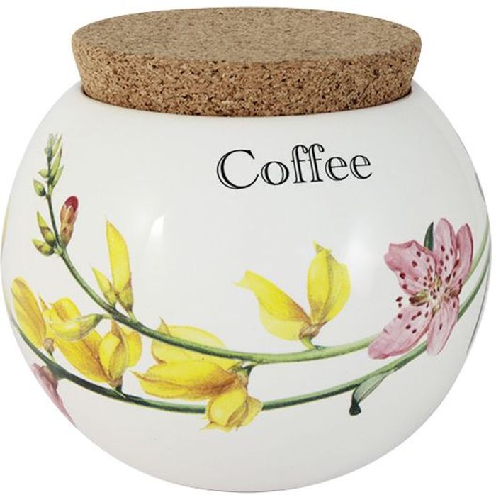 Банка для кофе Ceramiche Viva Фреско, 650 млCV2-T08-98048-AL Банка для кофе Ceramiche Viva Фреско, 650 млCV2-T08-98048-ALБанка для кофе Ceramiche Viva Фреско изготовлена из высококачественной керамики. Нанесение сверкающей глазури, не содержащей свинца, придает посуде превосходный блеск и особую прочность. Изделие снабжено пробковой крышкой, которая позволит сохранить вкус и аромат кофе, предотвратит попадание влаги и грязи. Внешние стенки изделия украшены цветочным рисунком и надписью Coffee. Такая банка красиво дополнит интерьер кухни и станет практичным приобретением. Изделие можно мыть в посудомоечной машине и использовать в микроволновой печи. Не разрешается применять при мытье посуды абразивные порошки.