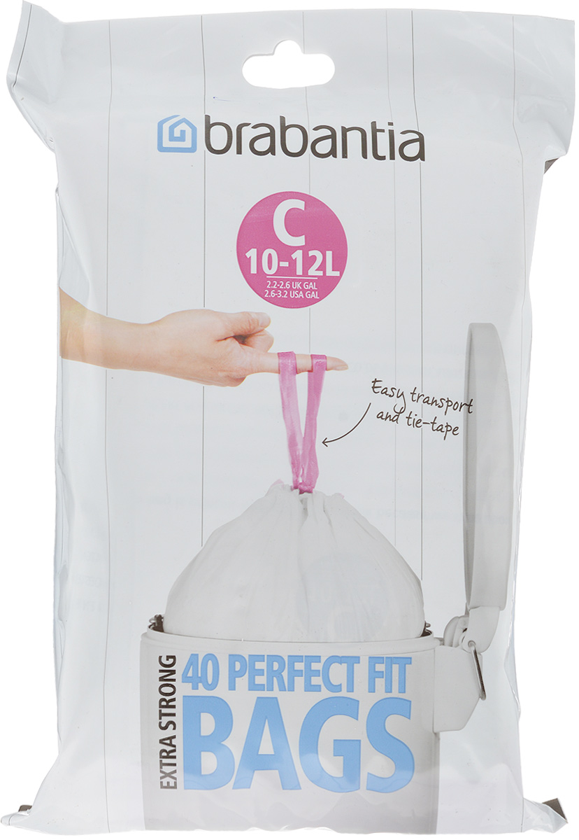 Пакеты для мусора Brabantia, 10-12 л, 40 шт361982-BR Пакеты для мусора Brabantia, 10-12 л, 40 шт361982-BRОдноразовые пакеты Brabantia, выполненные из пластика, предназначены для мусорного бака. Предотвращают загрязнение бака, удобны в использовании и имеют затягивающиеся ручки, которые позволяют затянуть пакет и завязать его. Пакеты имеют универсальный размер и подходят для баков различных объемов (от 10 л до 12 л). Особенности: - простая и удобная в использовании плоская упаковка-дозатор с большим отверстием, - легко вытащить новый мешок, так как они не связаны друг с другом, как в рулонах, - затяжная лента позволяет быстро и легко сменить пакет для мусора: просто потяните за ленту, она аккуратно запечатает горловину мешка и превратится в крепкие ручки. Объем мешка: 10-12 л. Количество в упаковке: 40 шт. Размер мешка: 30,6 х 23 см.