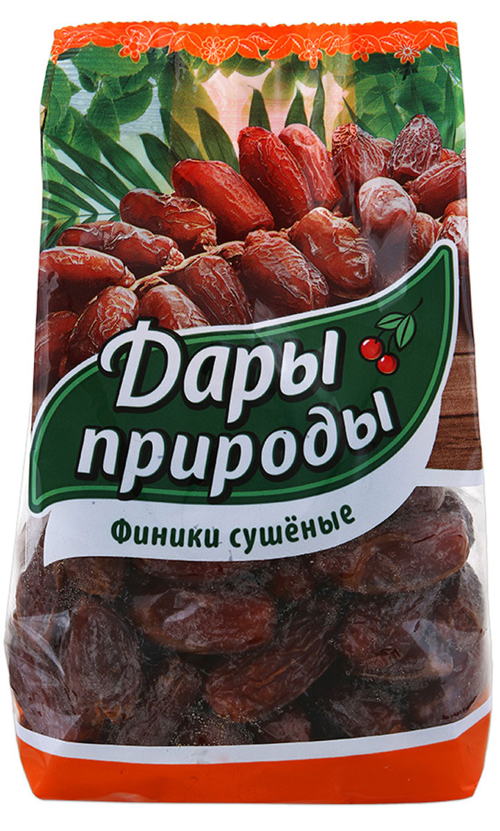 Дары природы финики сушеные, 450 г1239 Дары природы финики сушеные, 450 г1239Дары природы - это отборные сухофрукты, сохранившие для вас запас красоты, молодости, здоровья и тепло солнечных лучей. Сама природы заботится о вас! Сушеные финики - сладкие и питательные сухофрукты, удивительный медовый вкус которых никого не оставит равнодушным. Как источник энергии финик превосходит все остальные сухофрукты. Это не только вкусный, но и очень полезный продукт!