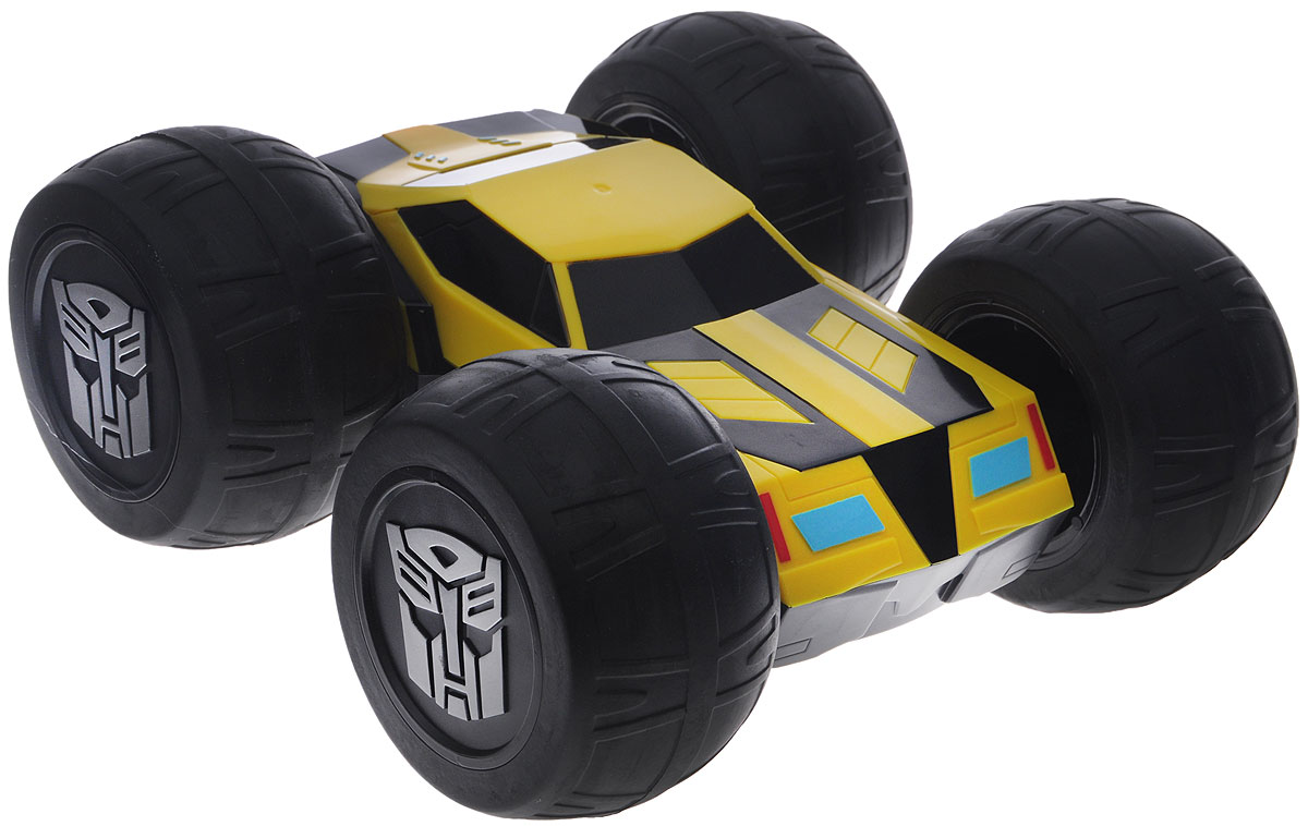 Dickie Toys Машина-перевертыш на радиоуправлении Bumblebee3115000 Dickie Toys Машина-перевертыш на радиоуправлении Bumblebee3115000Машинка-перевертыш на радиоуправлении Bumblebee привлечет внимание вашего малыша и не позволит ему скучать! Выполненная из безопасного пластика, игрушка представляет собой машинку оригинальной формы. Машинка-перевертыш с одной стороны выглядит как трансформер Bumblebee, а с другой стороны как обычная спортивная машина. Чтобы машинка перевернулась, достаточно просто наехать на стену. Модель с двухканальным радиоуправлением изготовлена из прочного пластика с элементами из металла. Машина обладает высокой стабильностью движения, что позволяет полностью контролировать его процесс, управляя уверенно и без суеты. Игрушка оснащена световыми и звуковыми эффектами. При помощи пульта управления автомобиль может перемещаться вперед-влево-вправо, назад-влево-вправо, останавливаться и поворачиваться вокруг своей оси. Пульт выполнен в виде логотипа автоботов. Для управления необходимо его раздвинуть. Пульт имеет звуковые и световые эффекты. Ваш ребенок часами будет играть...