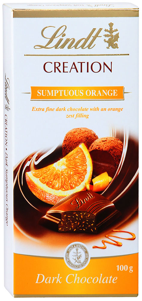 Lindt Creation темный шоколад с начинкой из темного шоколадного мусса и апельсина, 100 г3046920022569 Lindt Creation темный шоколад с начинкой из темного шоколадного мусса и апельсина, 100 г3046920022569Настоящий темный шоколад дополнен кусочками апельсина. Благородное сочетание терпкого какао и цитрусовых нот дарит неповторимое удовольствие. Этот шоколад, нежный и тающий во рту, будет уместен как во время чаепития, так и к аперитиву. Кроме того, плитка этого шоколада может стать приятным подарком для важного вам человека. Уважаемые клиенты! Обращаем ваше внимание, что полный перечень состава продукта представлен на дополнительном изображении.