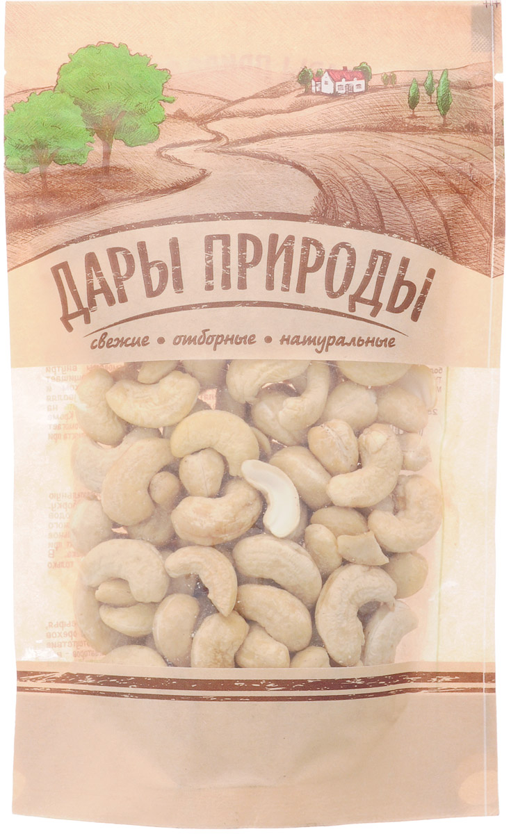 Дары природы кешью, 150 г1347 Дары природы кешью, 150 г1347Ядра орехов кешью не подвергаются дополнительной термической обработке с целью максимального сохранения всех их полезных свойств. Отборные ядра белого кешью крупного калибра (320 ядер в фунте). Все плоды проходят обязательную калибровку, сортировку и переборку. Использование лучших сортов сырья, бережная двухэтапная обжарка орехов, полное отсутствие усилителей вкуса и ароматизаторов - все это гарантирует великолепный вкус предлагаемого продукта.