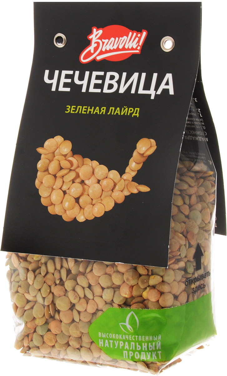Bravolli Чечевица зеленая Лайрд, 350 гБР 87/6 Bravolli Чечевица зеленая Лайрд, 350 гБР 87/6Чечевица Bravolli Лайрд- крупная зеленая чечевица с насыщенным мягким вкусом, которая отлично сохраняет свою форму после приготовления. Она широко известна, особенно в странах Средиземноморья, и используется во многих кухнях мира. Лайрд хороша для любых блюд - салатов, гарниров, мясных, овощных блюд и супов, например, для известного марокканского супа Харира. Чечевица Лайрд богата белком и пищевыми волокнами. При регулярном применении она помогает держать вес под контролем. Прекрасно подходит для диетического питания - не содержит лактозу, имеет низкий гликемический индекс.