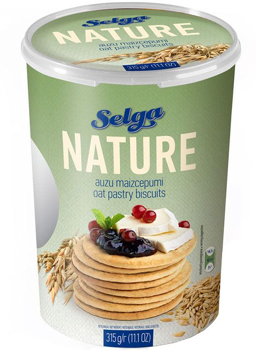 Selga Nature Овсяное хлебное печенье, 315 гP310210001 Selga Nature Овсяное хлебное печенье, 315 гP310210001Хлебное печенье из овсяной муки.