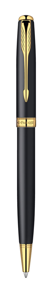 Parker Ручка шариковая Sonnet Matte Black GT цвет чернил черныйPARKER-S0818000 Parker Ручка шариковая Sonnet Matte Black GT цвет чернил черныйPARKER-S0818000Шариковая ручка Parker Sonnet Matte Black GT с поворотным механизмом - это гарант вашего неповторимого стиля и элегантности. Ручка заправлена стержнем с черными чернилами. Корпус ручки выполнен из ювелирной латуни с покрытием матовым лаком черного цвета и позолотой. Оригинальная гравировка Parker. Толщина линии - средняя. Шариковая ручка упакована в фирменную коробку с логотипом компании Parker. В коробке предусмотрено дополнительное отделение, в котором расположен международный гарантийный талон. Оригинальная ручка Parker Sonnet Matte Black GT подчеркнет стиль и элегантность ее владельца и станет превосходным подарком ценителю изящества и роскоши. Ручка - это не просто пишущий инструмент, это - часть имиджа, наглядно демонстрирующая статус, характер и образ жизни ее владельца.