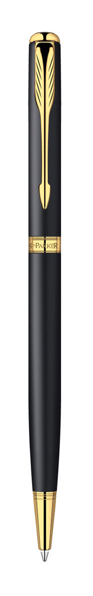 Parker Ручка шариковая Sonnet Slim Matte Black GT цвет чернил черныйPARKER-S0818030 Parker Ручка шариковая Sonnet Slim Matte Black GT цвет чернил черныйPARKER-S0818030Тонкая шариковая ручка Parker Sonnet Slim Matte Black GT с поворотным механизмом - это гарант вашего неповторимого стиля и элегантности. Ручка заправлена стержнем с черными чернилами. Корпус ручки выполнен из латуни с эффектом эпоксидной смолы, отделка - позолота. Оригинальная гравировка Parker. Толщина линии - средняя. Шариковая ручка упакована в фирменную коробку с логотипом компании Parker. В коробке предусмотрено дополнительное отделение, в котором расположен международный гарантийный талон. Оригинальная ручка Parker Sonnet Slim Matte Black GT подчеркнет стиль и элегантность ее владельца и станет превосходным подарком ценителю изящества и роскоши. Ручка - это не просто пишущий инструмент, это - часть имиджа, наглядно демонстрирующая статус, характер и образ жизни ее владельца.