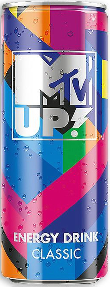 MTV UP! Классик напиток энергетический газированный, 0,25 л0034700005905 MTV UP! Классик напиток энергетический газированный, 0,25 л0034700005905Энергетический напиток MTV UP! Classic содержит натуральный кофеин, L-карнитин, экстракт семян гуараны и экстракт женьшеня. А также витамины C, B6, B12. Тонизирующий напиток не содержит консервантов.