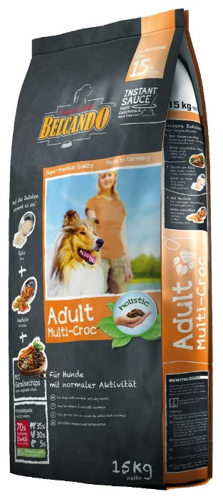 Корм сухой Belcando Adult Multi-Croc, для взрослых собак крупных пород, 15 кг33015 Корм сухой Belcando Adult Multi-Croc, для взрослых собак крупных пород, 15 кг33015Сухой корм Belcando Adult Multi-Croc предназначен для собак с умеренным уровнем ежедневной активности, т.е. для обычных домашних собак, которые не подвергаются таким активным физическим нагрузкам, как, к примеру, сторожевые или ездовые собаки. Если вы хотите побаловать своего питомца чем-нибудь вкусненьким, просто смешайте корм с теплой водой, в соотношении 3/1, и вы получите вкуснейшие крокеты в аппетитной мясной подливке! Преимущества: - Особое сочетание крокетов с рисом, овощами, лапшой и различными видами мяса. - Эффект соуса: при смешивании с теплой водой образуется вкуснейший соус. - Сбалансированное соотношение белков, жиров и углеводов в общей энергетической ценности продукта, идеально для нормального уровня активности. - Лецитин, пивные дрожжи и линолевая кислота улучшают состояние шерсти и кожи. - Изготовлен без использования сои и молочных продуктов. Состав: рис (13%); кукуруза; пшеница; сухое мясо...
