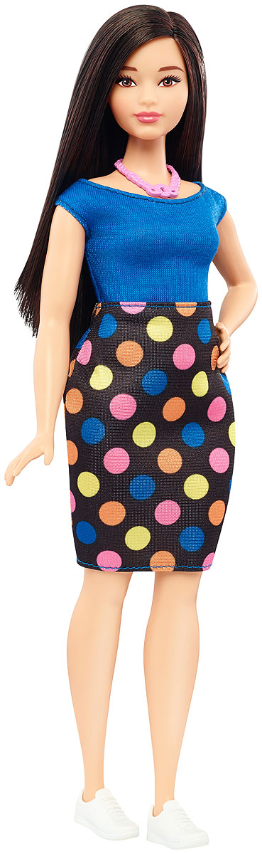 Barbie Кукла Fashionistas Polka Dot FunFBR37_DVX73 Barbie Кукла Fashionistas Polka Dot FunFBR37_DVX73Великолепная кукла Barbie Fashionistas порадует вашу малышку и доставит ей много удовольствия от часов, посвященных игре с ней. Барби готова сразить всех наповал своей ослепительной красотой! Кукла с объемными формами и темными волосами смотрится очень стильно. На куколке оригинальное платье с синим верхом и черным низом в яркий горошек. У платья вырез-лодочка и короткие рукава. На ножках известной модницы одеты белые спортивные ботиночки. Завершает стильный образ модное розовое колье на шее Барби. Порадуйте свою малышку таким великолепным подарком! Каждая кукла Barbie Fashionistas уникальна. Собери их всех!