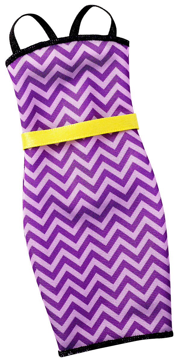 Barbie Одежда для кукол Платье Go GraphicFCT12_FBB66 Barbie Одежда для кукол Платье Go GraphicFCT12_FBB66Куклы тоже любят менять наряды! Это прекрасное платье с блестками обязательно придется к лицу красавице Барби. Короткое коктейльное платье изготовлено из плотного качественного текстиля с розово-сиреневым графическим рисунком. Платье дополнено двумя лямками черного цвета и желтой лентой на талии. Платье застегивается сзади на липучку. Великолепный наряд добавят изюминки оригинальному стилю вашей Барби. В таком платье любая куколка будет выглядеть гламурной красавицей! В процессе игры любая девочка с удовольствием будет наряжать куклу в новую одежду. Если собрать всю коллекцию одежды для куклы Барби, можно будет подобрать наряды для самых разных сюжетов! Одежда подходит для большинства кукол Барби.