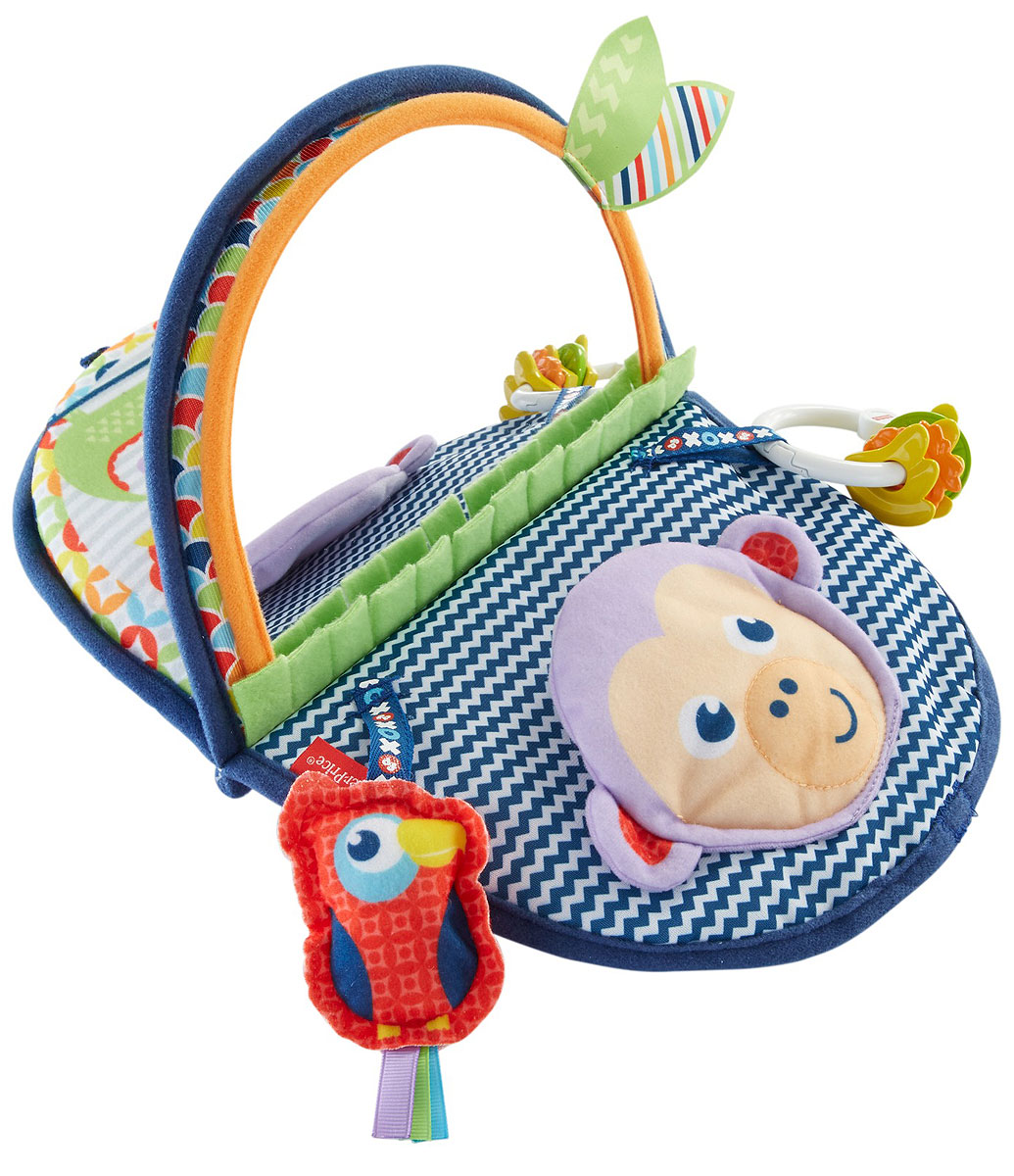 Fisher Price Развивающая игрушка Зеркало ОбезьянкаDYC85 Fisher Price Развивающая игрушка Зеркало ОбезьянкаDYC85Подарите малышу веселье с развивающей игрушкой Fisher Price Зеркало. Обезьянка. Игрушка легко открывается и закрывается. Внутри - яркие цвета и узоры! С одной стороны этой мягкой книжки изображены милые животные, а с другой - имеется зеркальце. Идеально подходит для игры лежа на животике. У игрушки много интересных элементов, помогающих развивать органы чувств. Страничка-шуршалка, обезьянка-пищалка, попугай-погремушка, мягкая трава, которую так приятно трогать. И большое зеркало, стимулирующее самопознание.