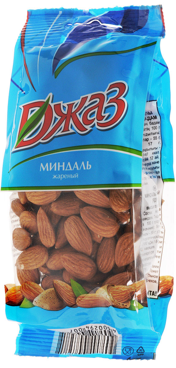 Джаз миндаль жареный, 300 г1314 Джаз миндаль жареный, 300 г1314Миндаль содержит большое количество полезных элементов и витаминов (высокое содержание белка, витамина Е, магния, фосфора). Кроме того, миндаль богат цинком, медью, марганцем, железом, витаминами группы В. В нем много веществ, которые поддержат работу сердца и мозга. Витаминов и жиров, которые оздоравливают волосы, кожу, ногти. Для поддержания организма достаточно съедать ежедневно от 30 до 50 г (нормальная доза 7-10 орешков в день).