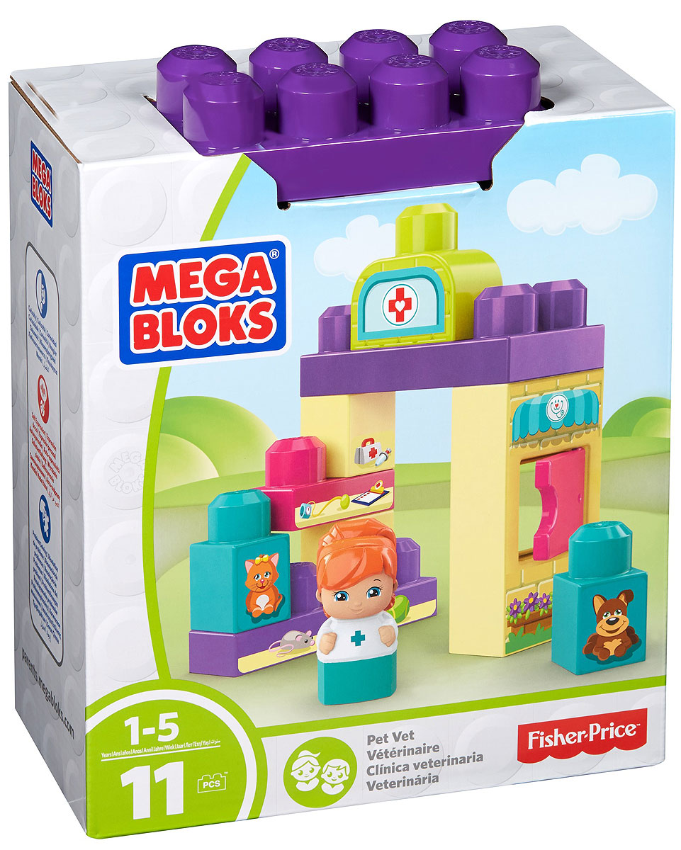Mega Bloks Storytelling Конструктор ВетеринарDYC54_DYC55 Mega Bloks Storytelling Конструктор ВетеринарDYC54_DYC55Пора проводить осмотр в веселой ветеринарной клинике! Маленькие любители животных с удовольствием помогут ветеринару! Используйте цветные блоки, чтобы создать кабинет ветеринара, в котором есть даже милый кот и очаровательный песик. После чего помогите ветеринару позаботиться о ваших любимых животных или откройте окно клиники и посмотрите что внутри! Набор включает в себя 11 разноцветных пластиковых элементов. Конструктор - это один из самых увлекательных и веселых способов времяпрепровождения. Ребенок сможет часами играть с конструктором, придумывая различные ситуации и истории.