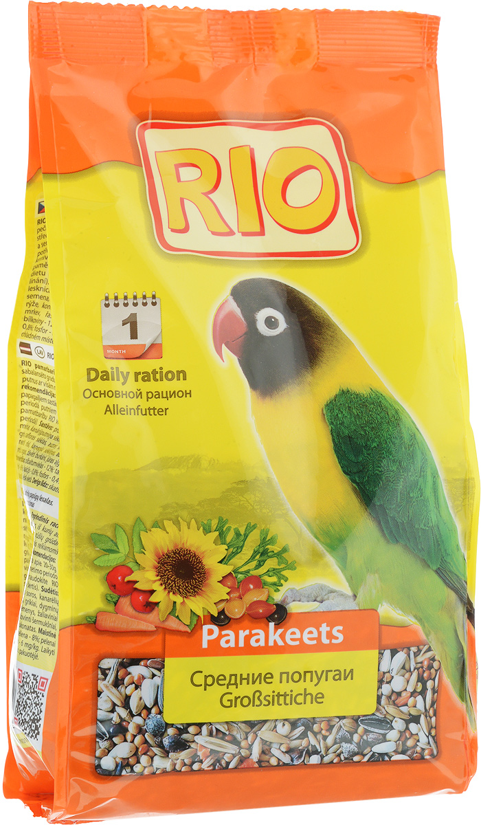 Корм для средних попугаев Rio Основной рацион, 500 г13964 Корм для средних попугаев Rio Основной рацион, 500 г13964Корм Rio Основной рацион - тщательно сбалансированная зерновая смесь для ежедневного кормления средних попугаев. В состав отобраны самые полезные и любимые неразлучниками, кореллами и другими видами средних попугаев зерна и семена. Их разнообразие обеспечит птицу всеми необходимыми питательными веществами. Товар сертифицирован.