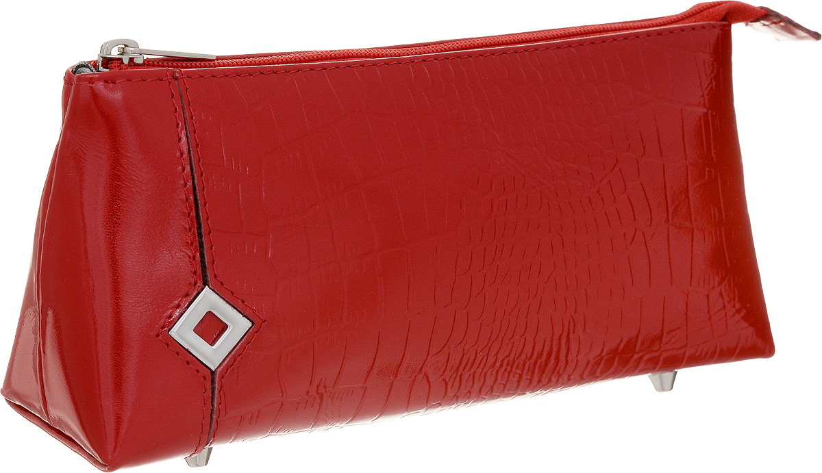 Косметичка Dimanche Papillon Rouge, цвет: красный. 338338 Косметичка Dimanche Papillon Rouge, цвет: красный. 338338Стильная косметичка Papillon Rouge выполнена из натуральной кожи с декоративным тиснением. Косметичка закрывается на металлическую молнию, внутри одно большое отделение, на донышке четыре металлических ножки. Объемное дно и удобная застежка делают аксессуар универсальным в повседневном использовании. Характеристики: Цвет: красный. Материал: натуральная кожа, металл, текстиль. Размер косметички: 19 см x 9 см x 5 см. Производитель: Россия. Артикул: 338.